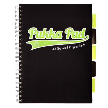 Kołozeszyt Pukka Pad Project Book Black Lime A4 czarny
