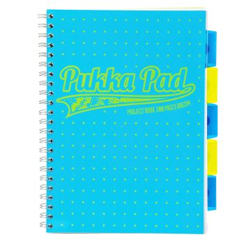 Kołozeszyt PUKKA PAD Neon Dots Project Book A4 niebieski