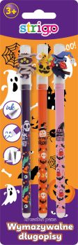 Wymazywalny długopis STRIGO Halloween ze skuwką, zestaw 3 szt. 