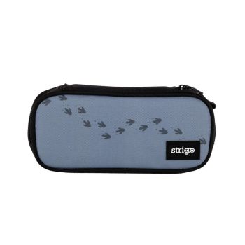 Piórnik szkolny STRIGO Dinozaur, prostokąt, szary