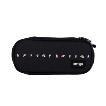 Piórnik szkolny STRIGO Ikonki, prostokąt, czarny