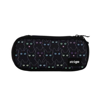 Piórnik szkolny STRIGO Koty, prostokąt czarny