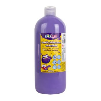 Farba plakatowa STRIGO w butelce, 1000 ml fioletowy
