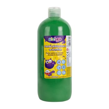 Farba plakatowa STRIGO w butelce, 1000 ml zielona