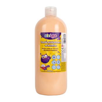 Farba plakatowa STRIGO w butelce, 1000 ml beżowa