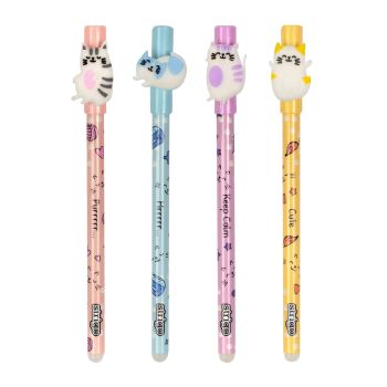 Wymazywalny długopis STRIGO ze skuwką z serii Lazy cats