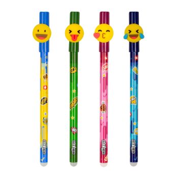 Wymazywalny długopis STRIGO ze skuwką z serii Emotki - Uśmieszek, Język, Całus, Śmiech 