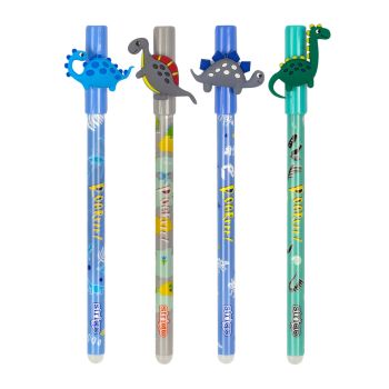 Wymazywalny długopis STRIGO ze skuwką z serii Dinozaury, Diplodocus, Spinosaurus, Stegosaurus, Brachiosaurus