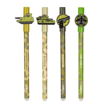 Wymazywalny długopis STRIGO ze skuwką z serii Militaria, Bombowiec, Czołg, Pistolet, Okręt