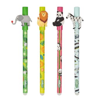 Wymazywalny długopis STRIGO ze skuwką z serii Zoo, Słoń, Lew, Panda, Zebra 