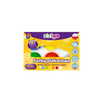 Farby plakatowe STRIGO, 6 kolorów