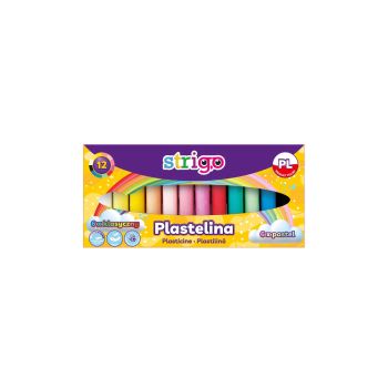 Plastelina STRIGO, 12 kolorów (6 klasycznych, 6 pastelowych)