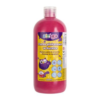 Farba plakatowa STRIGO w butelce, 500 ml rubinowa