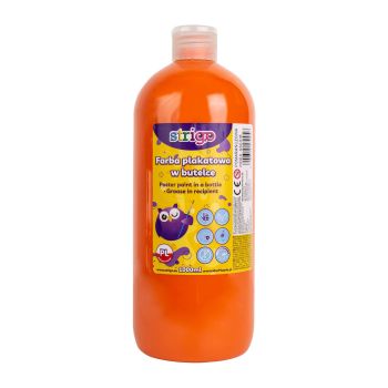 Farba plakatowa STRIGO w butelce, 1000 ml pomarańczowa