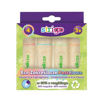 Zakreślacze STRIGO w ekologicznej obudowie w miksie pastelowym