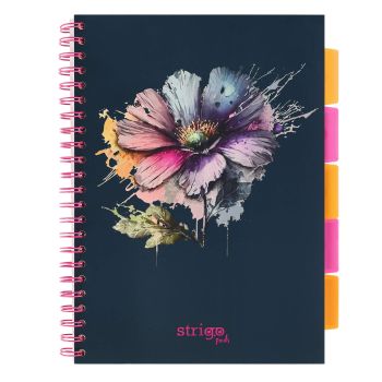 Kołozeszyt STRIGO PADS Project Book A4 kratka Kwiaty granatowy