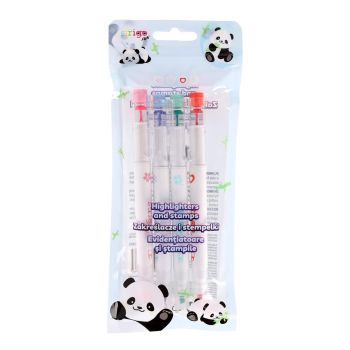 Zakreślacze i stempelki Strigo 2w1 4 sztuki