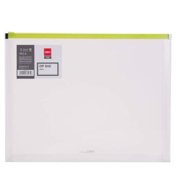 Teczka na suwak pozioma Deli E38975 a4 zielona