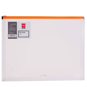 Teczka na suwak Deli E38975 a4 pomarańczowa