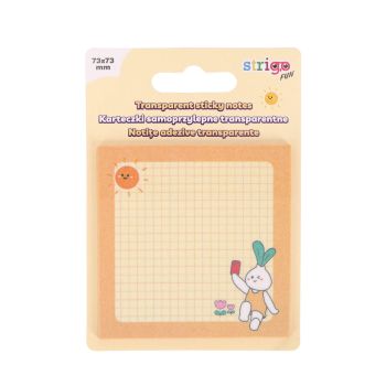 Transparentne karteczki samoprzylepne STRIGO 73x73mm 50 kartek żółte