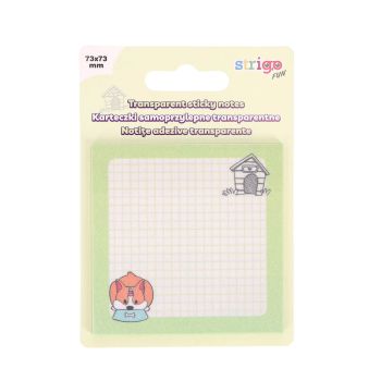 Transparentne karteczki samoprzylepne STRIGO 73x73mm 50 kartek zielone