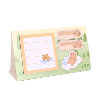 Karteczki samoprzylepne STRIGO 4 sztuki w mixie kolorów Kapibara i rybka