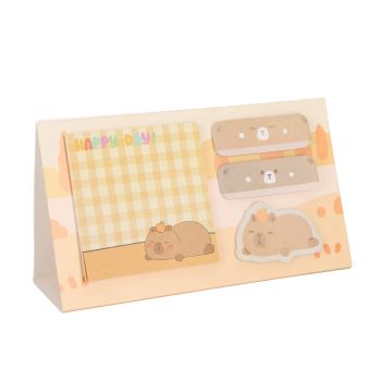 Karteczki samoprzylepne STRIGO 4 sztuki w mixie kolorów Kapibara śpiąca