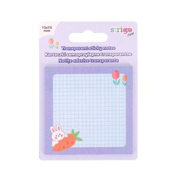 Transparentne karteczki samoprzylepne STRIGO 73x73mm 50 kartek fioletowe