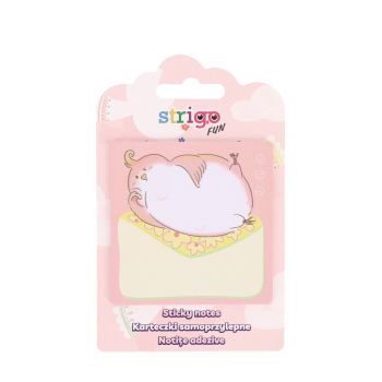 Karteczki samoprzylepne papierowe STRIGO FUN 73x73mm 20 kartek różowe