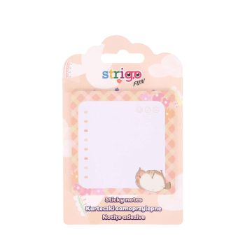 Karteczki samoprzylepne papierowe STRIGO FUN 73x73mm 20 kartek pomarańczowe