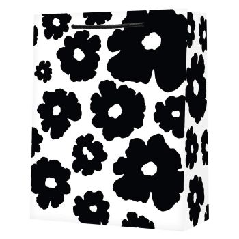 Torebka prezentowa STRIGO "Czarne kwiaty" 26 × 32,5 × 12,5 cm, 210 g