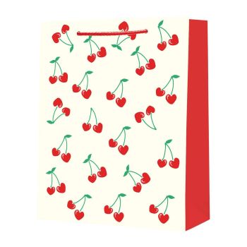 Torebka prezentowa wisienki serduszka 26 × 32,5 × 12,5 cm STRIGO PARTY 210 g