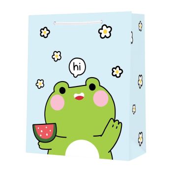 Torebka prezentowa z żabką 26 × 32,5 × 12,5 cm STRIGO PARTY 210 g