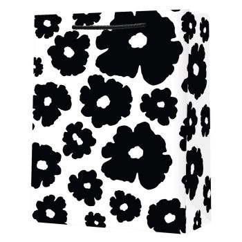 Torebka prezentowa STRIGO "Czarne kwiaty" 32,5 × 44,5 × 12,5 cm, 210 g