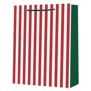 Torba prezentowa STRIGO PARTY w biało-czerwone paski, 32,5x44,5x12,5