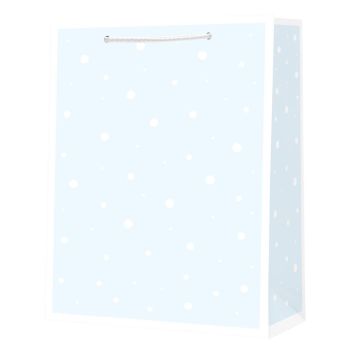 Torba prezentowa STRIGO PARTY błękitna w kropki 32,5x44,5x12,5