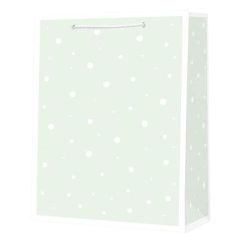 Torba prezentowa STRIGO PARTY miętowa w kropki 32,5x44,5x12,5 PART102