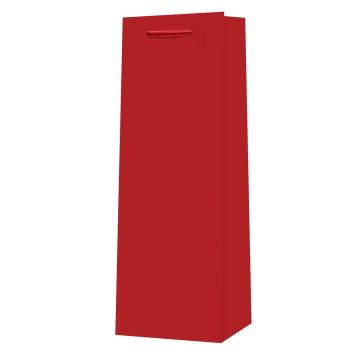 Torebka prezentowa na wino czerwona 12 × 36 × 9 cm STRIGO PARTY 210 g