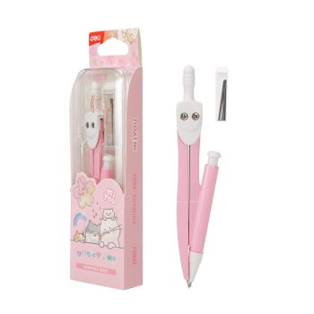 Zestaw cyrkiel z grafitami seria MI YOU DELI różowy