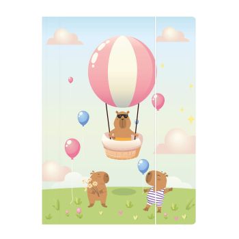 Teczka z gumką STRIGO A4 "Kapibara Balon"