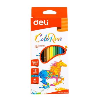Kredki ołówkowe Deli C00100 zestaw 12 kolorów ColoRun