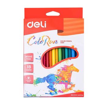 Kredki ołówkowe Deli C00110 zestaw 18 kolorów bezdrzewne ColoRun