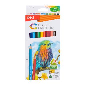Kredki ołówkowe Deli trójkątne seria Color Emotion 12 kolorów EC00200