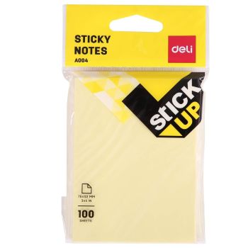 Notes samoprzylepny Deli A00452 76mm*101mm 100 kartek żółte
