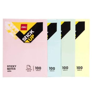 Notes samoprzylepny Deli A01403 76mm*101mm 100 kartek mix kolorów