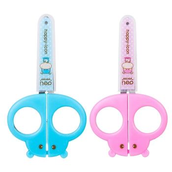 Nożyczki 13,5cm deli szkolne Soft Touch Hipopotam