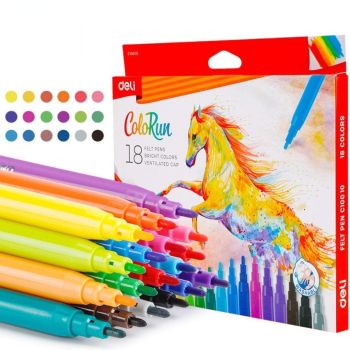 Flamastry Deli C10010 18 kolorów ColoRun