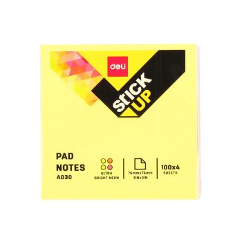 Notes samoprzylepny Deli A03003 76mm*76mm 4*100 sztuk mix kolorów