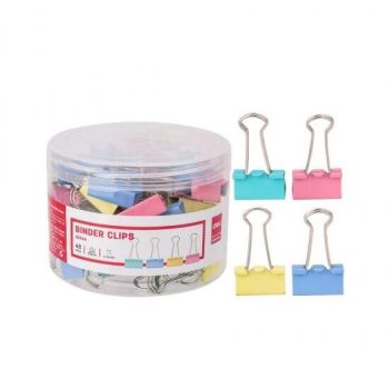 Klips do akt 25mm Deli mix kolorów opak.48 sztuk