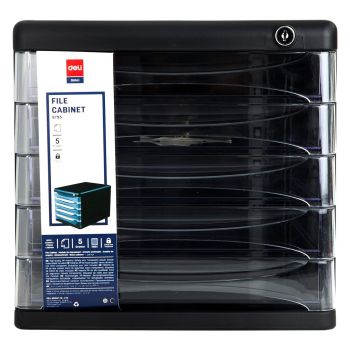 Pojemnik z 5 szufladami Deli 9795 na kluczyk czarny